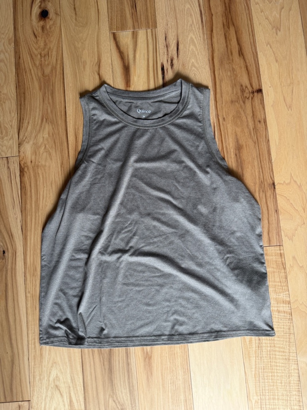 Quince Flowknit Breeze Highneck Tank Heather Oatmeal M
